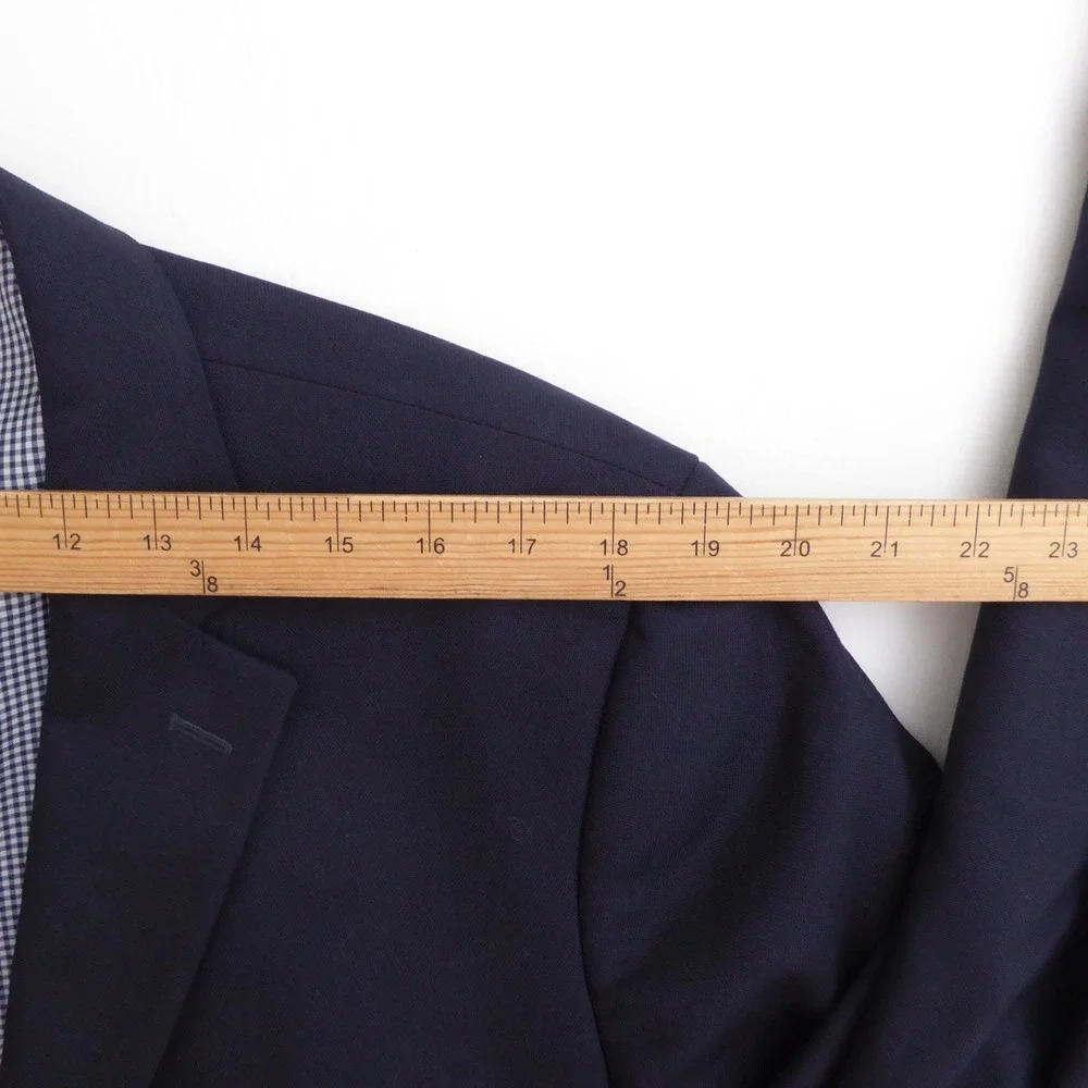 Stafford Mens Blazer Blue Wool Regular Fit 2 Button 48 Long